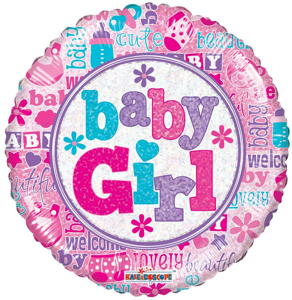 It's a Girl Holographic Balloon