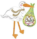 Gender Reveal Baby Shower Mylar Balloon Stork New Baby