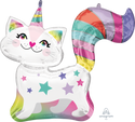Rainbow Butterfly Unicorn Kitty Foil Balloon