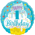 Happy 1st Birthday Ice Cream Cone Blue 18