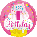 Happy 1st Birthday Ice Cream Cone Pink 18
