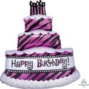 Oh So Fabulous Happy Birthday Deluxe Balloon Bouquet includes a 3-layer birthday cake Mylar balloon, two birthday 18