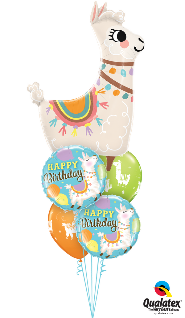 Deluxe Birthday Llama Balloon Bouquet Includes a 45