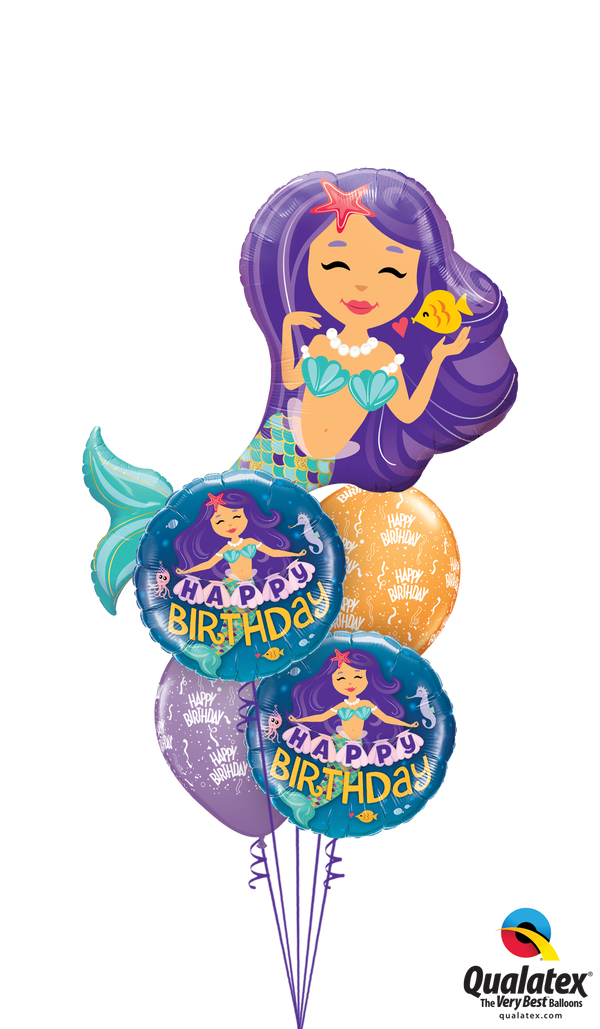 Deluxe Birthday Mermaid Balloon Bouquet Includes a 38