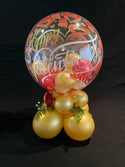 Double Stuffed Bubble Centerpiece with Flowers Happy Valentine's Day