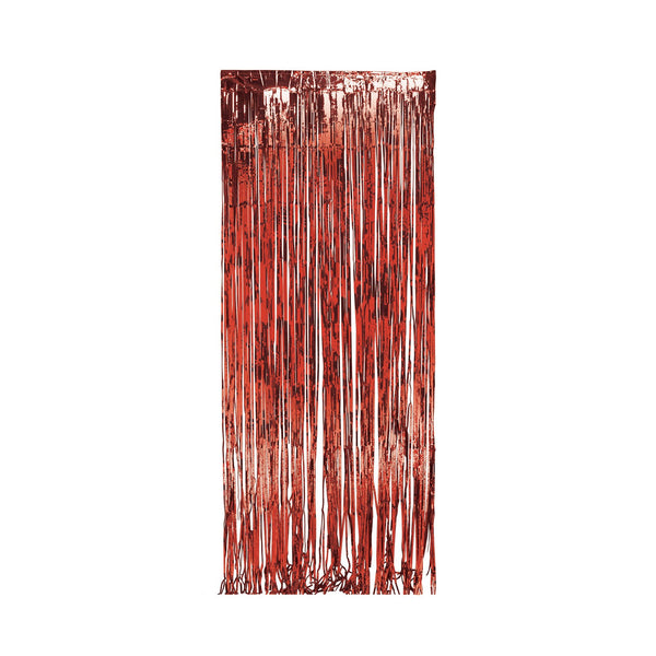 Fringe Door Curtain 3 ft x 8 ft Red