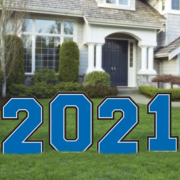 Graduation Yard Sign Numbers 2021 Blue