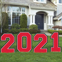 Graduation Yard Sign Numbers 2021 Red