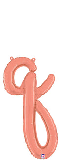 Rose Gold Script Letter q