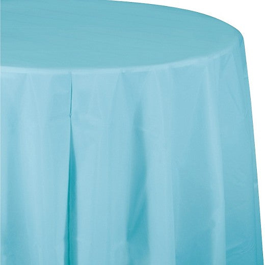 Table cover round pastel blue