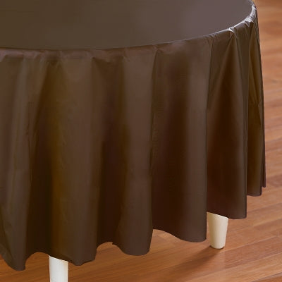 Table cover round chocolate brown