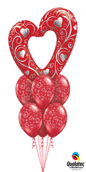 Valentine's Day Giant Deluxe Balloon Bouquet includes a 42